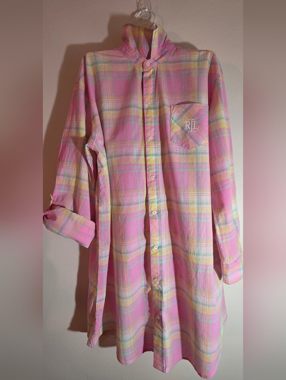 Ralph Lauren Pink Plaid Cotton Button-Down Shirt